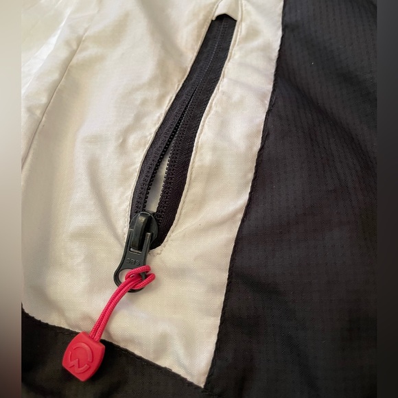 Warehouse One Windbreaker in Medium. Black and white with hot pink highlights. - Picture 10 of 15